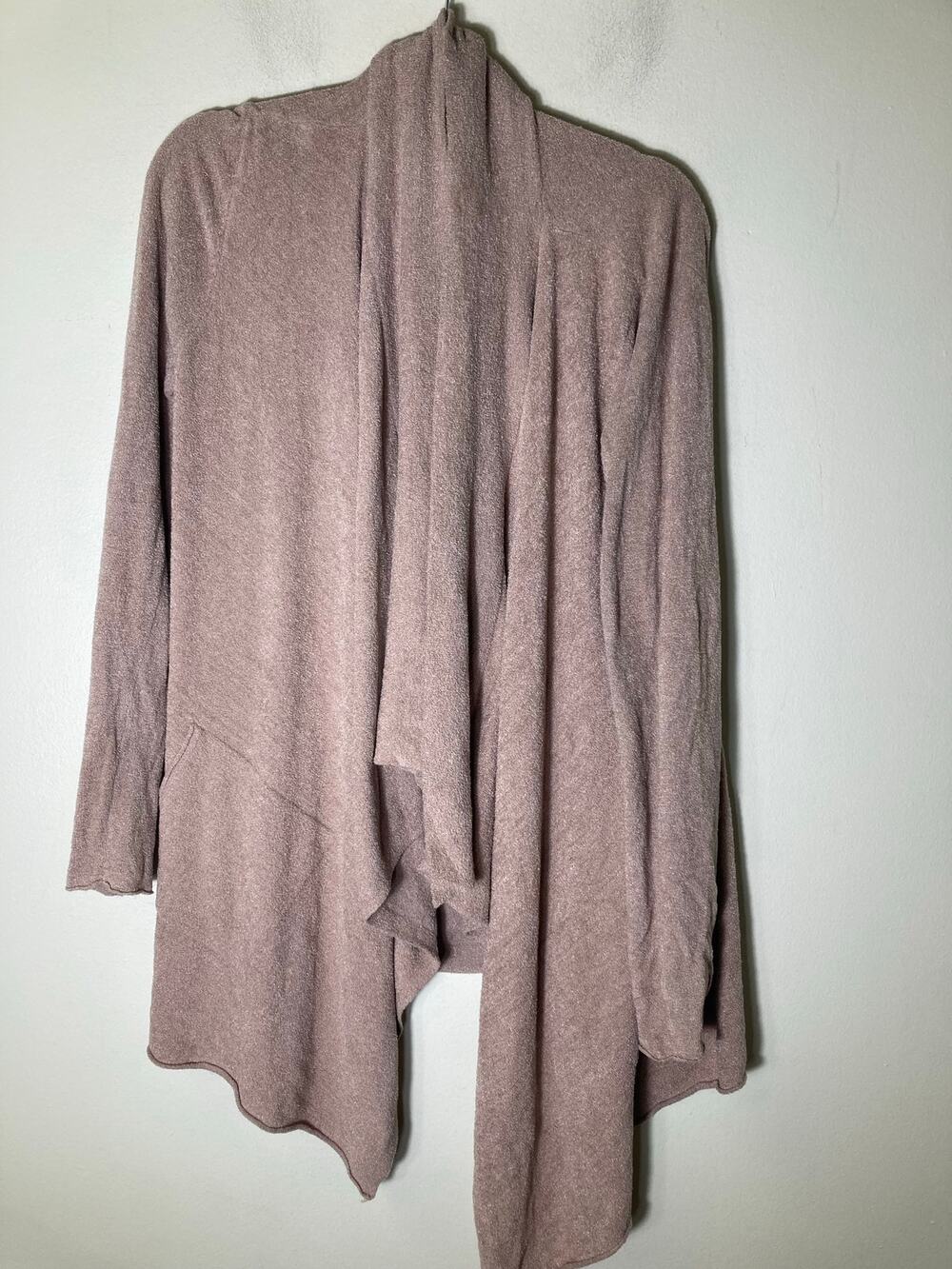 Barefoot Dreams Taupe Cozy Chic Ultra Lite Long Sleeve Cardigan Sz S